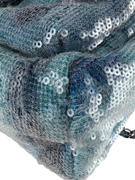 CHANEL Backpack Blue/Silver Sequin/Leather/Metal - main image 11